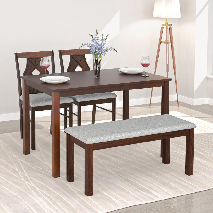 Nilkamal Nicole 4 Seater Dining Set with Bench (Antique Cherry)