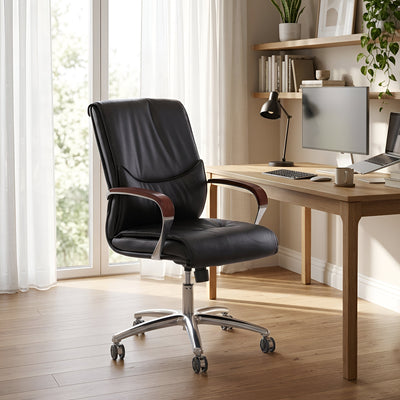 Nilkamal Boss Mid Back Chair (Black)