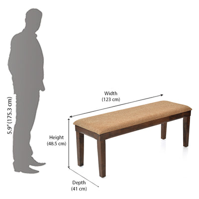 Nilkamal Olenna Multi Use Long Sitting Bench for Living Room | Dining Room (Walnut)