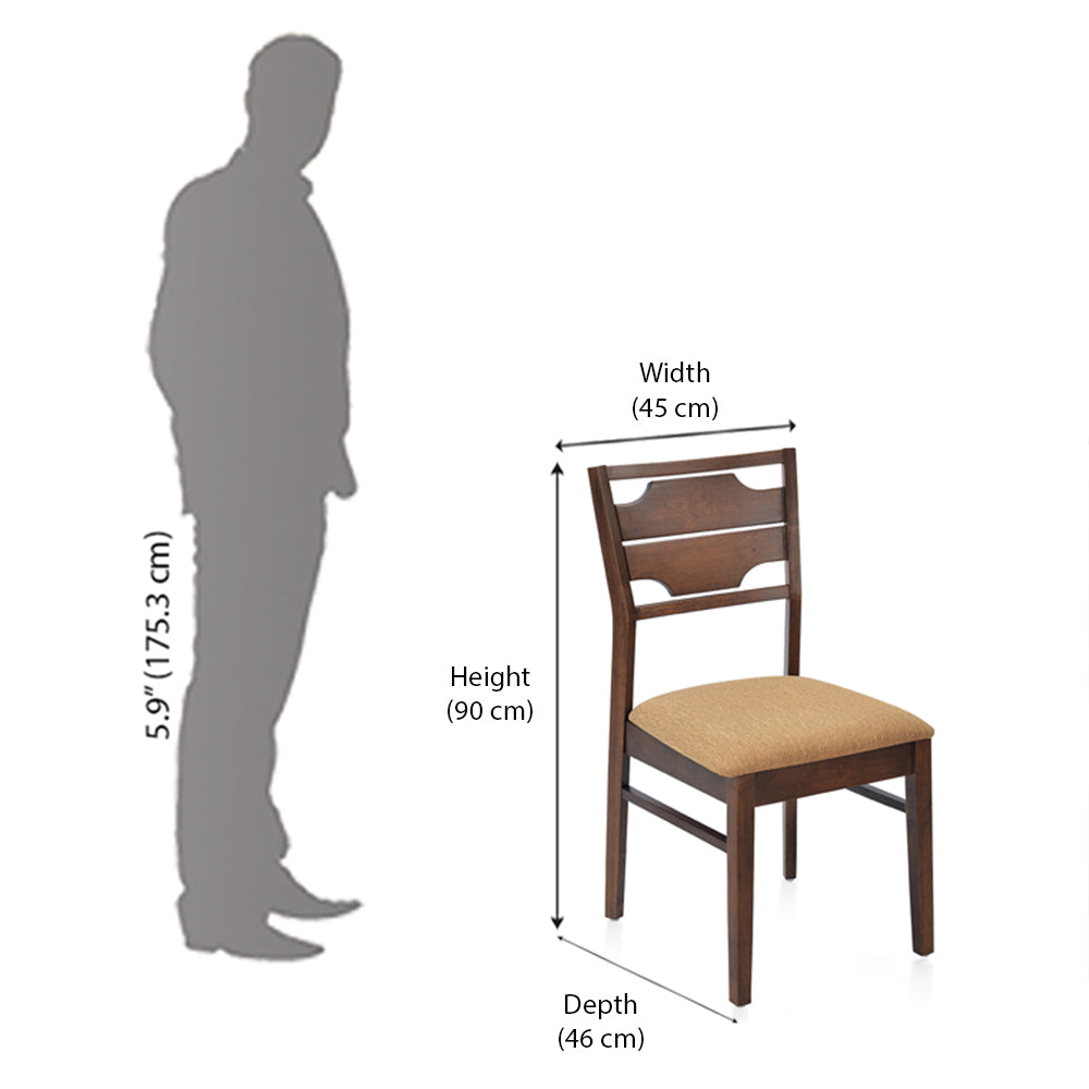 Nilkamal Olenna Dining Chair with Cushion (Walnut)