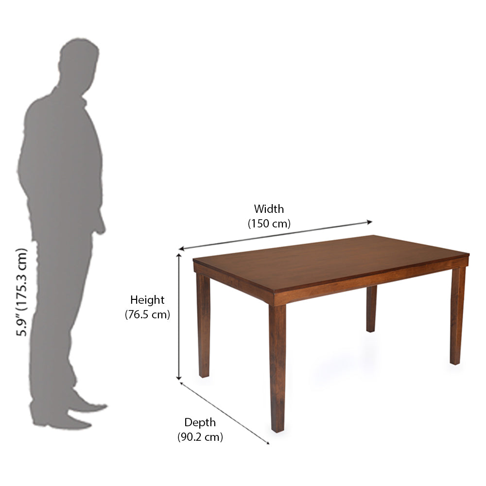Nilkamal Olenna 6 Seater Dining Table (Walnut)