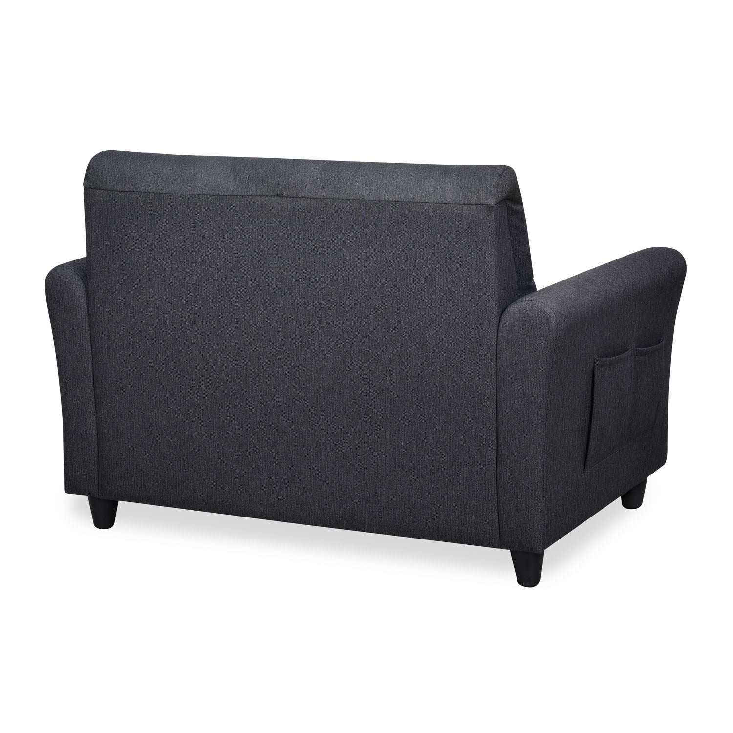 Nilkamal Oliver 2 Seater Fabric Sofa with Side Pocket (Charcoal Brown)