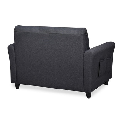 Nilkamal Oliver 2 Seater Fabric Sofa with Side Pocket (Charcoal Brown)