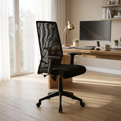 Nilkamal Thames High Back Mesh Chair (Black)