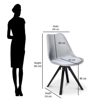 Nilkamal Oyster Dining Chair (Dark Walnut)