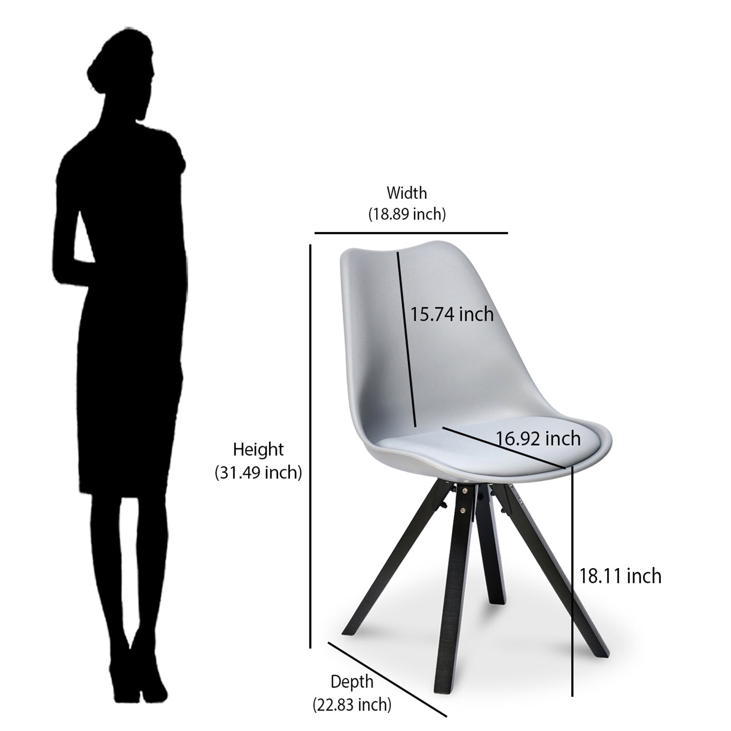 Nilkamal Oyster Dining Chair (Dark Walnut)