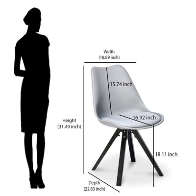 Nilkamal Oyster Dining Chair (Dark Walnut)