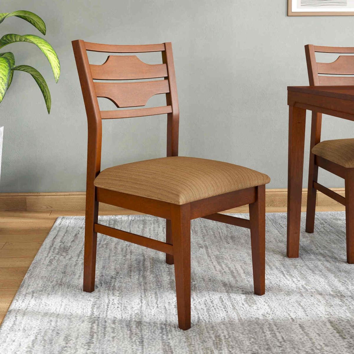Nilkamal Olenna Dining Chair with Cushion (Walnut) Nilkamal Furniture