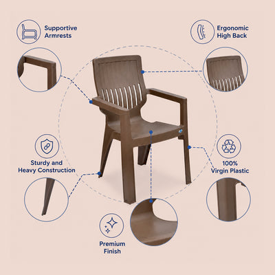 Nilkamal Ortho Comfort Plastic Arm Chair