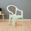 Nilkamal Paradise Plastic Arm Chair (Cream & Rattan Dark Beige)