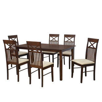 Nilkamal Paula 6 Seater Dining Set (Walnut)