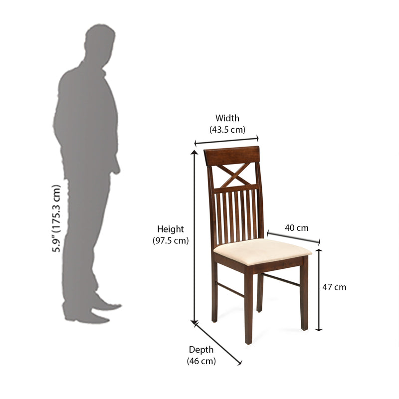 Nilkamal Paula 6 Seater Dining Set (Walnut)