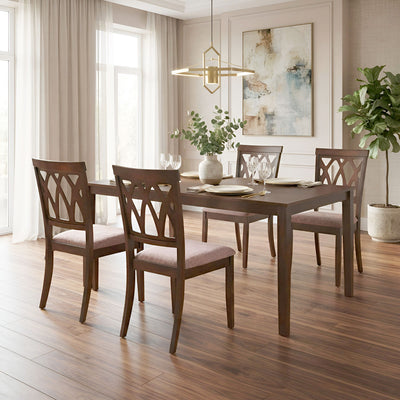 Nilkamal Peak 4 Seater Dining Set (Cappuccino)