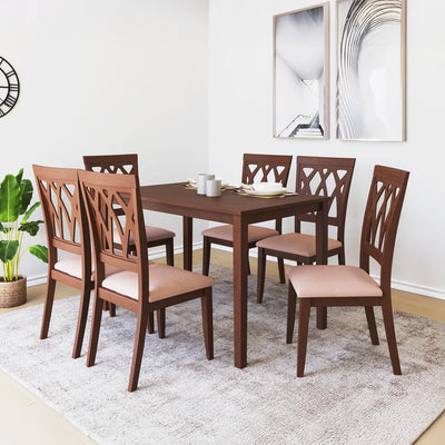 Nilkamal Peak 6 Seater Dining Set (Cappuccino)