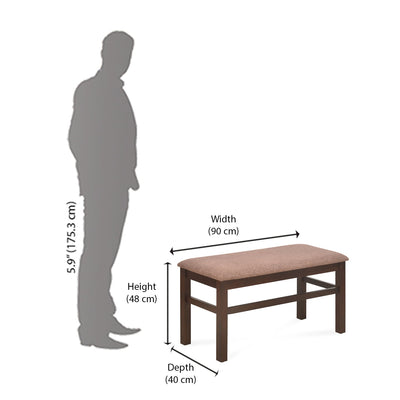 Nilkamal Peak Multi Use Medium Sitting Bench for Living Room | Dining Room (Cappuccino)