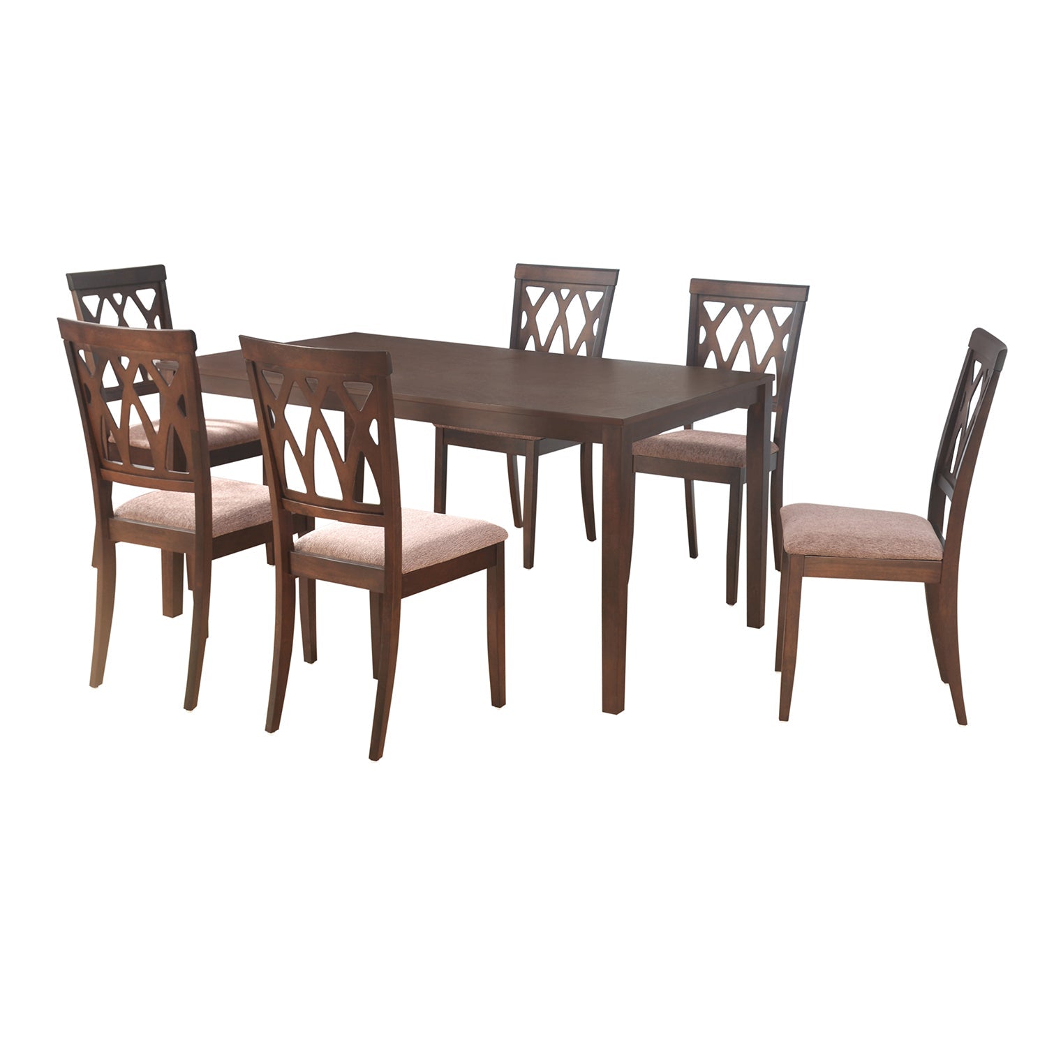 Nilkamal Peak 6 Seater Dining Set (Cappuccino)