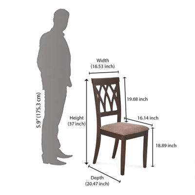 Nilkamal Peak 6 Seater Dining Set With Bench (Cappuccino)