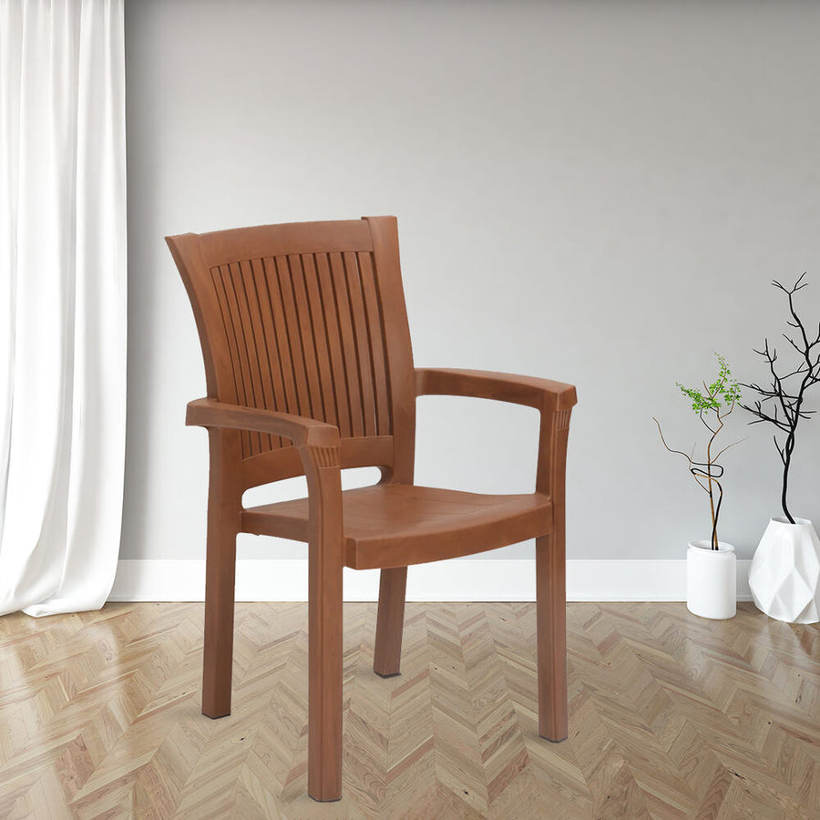 Nilkamal Platinum Plastic Arm Chair (Mango Wood)