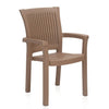 Nilkamal Platinum Premium Plastic Arm Chair (Rattan Dark Beige) - Slight Side View
