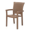 Nilkamal Platinum Premium Plastic Arm Chair (Rattan Dark Beige) - Slight Side View-2