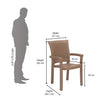 Nilkamal Platinum Premium Plastic Arm Chair (Rattan Dark Beige) - Size in CM