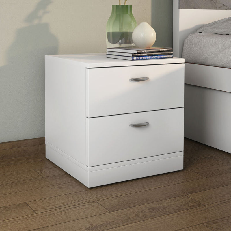 Prime Engineered Wood Nightstand (Frosty White) Nilkamal Furniture