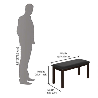 Nilkamal Ridge Multi Use Medium Sitting Bench for Living Room | Dining Room (Dark Cappuccino)