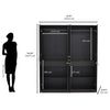 Nilkamal Riva 4 Door Wardrobe with Mirror (New Wenge) - Size In Centimeter