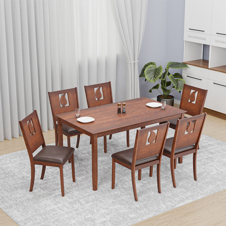 Nilkamal Rover 6 Seater Dining Set (Walnut Brown)