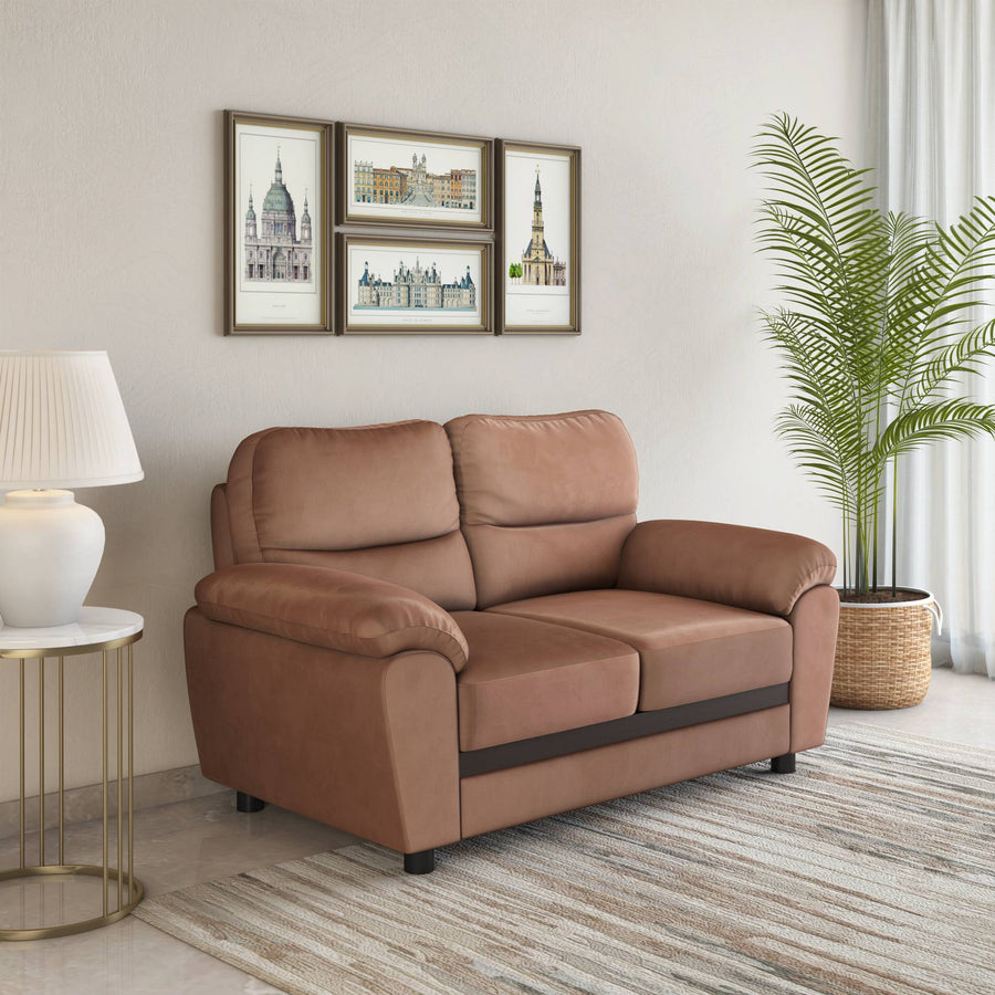 Nilkamal Rebecca Fabric 2 Seater Sofa (Brown)