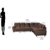 Nilkamal Rebecca Velvet Corner Sofa (Choco Brown)