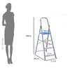 Nilkamal Rise 4 Step Steel Ladder (Grey)