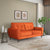 Nilkamal Rockingham Fabric 3 Seater Sofa (Rust Orange)