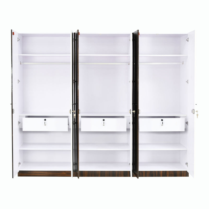 Nilkamal Salsa 6 Door Wardrobe (Brown)