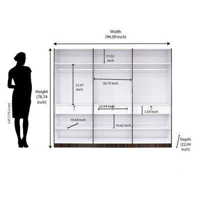 Nilkamal Salsa 6 Door Wardrobe (Brown)