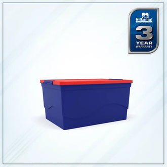 Nilkamal 50 Litre Multipurpose Storage Box with Lid (Blue and Red)