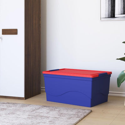 Nilkamal 50 Litre Multipurpose Storage Box with Lid (Blue and Red