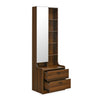 Nilkamal Serra Dresser with Mirror (Walnut) - Slight Side View With Open Drawer