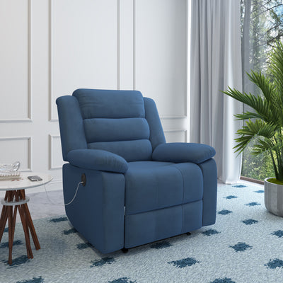 Nilkamal Sierra 1 Seater Electric Recliner Sofa (Blue)