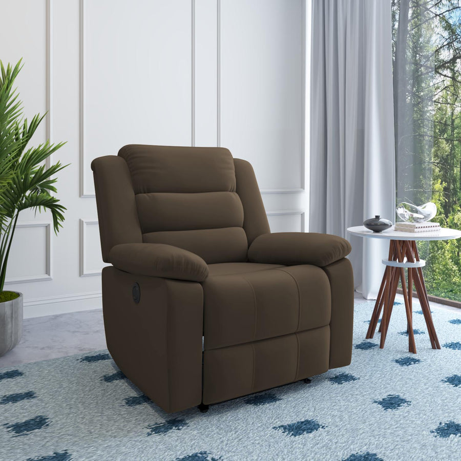 Nilkamal Sierra 1 Seater Electric Recliner Sofa (Brown)