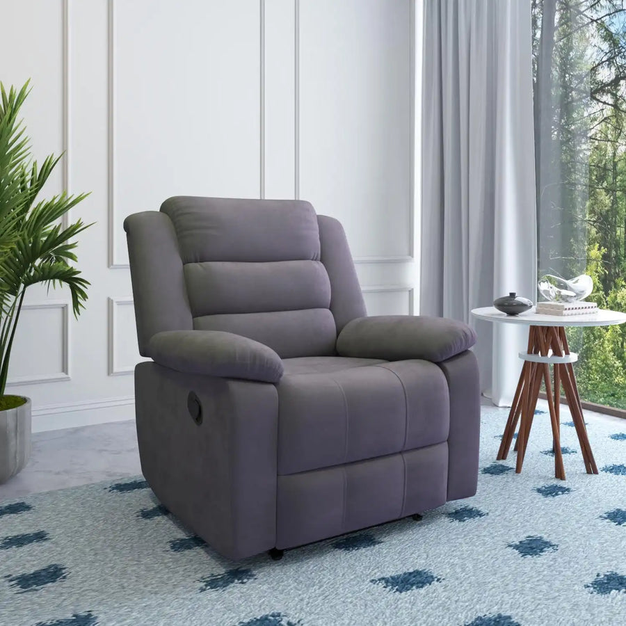 Nilkamal Sierra 1 Seater Manual Recliner Sofa (Brown)