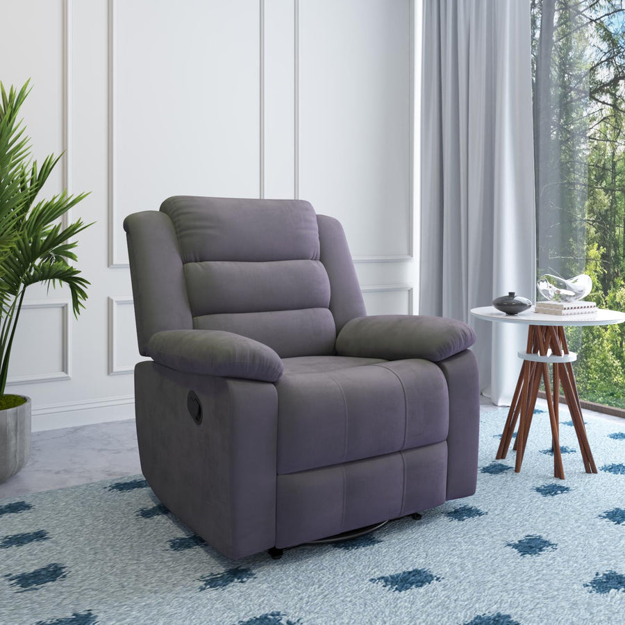 Nilkamal Sierra 1 Seater Rocker & Swivel Recliner Sofa (Brown)