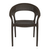 Nilkamal Club Chairs and Mystique Glass Top Coffee Table Plastic Outdoor Set (Season Rust Brown)