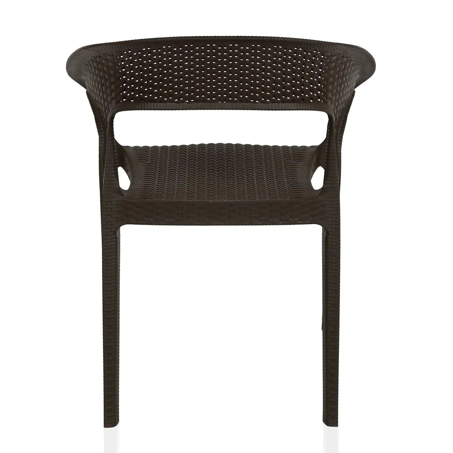 Nilkamal Club Plastic Arm Chair (Season Rust Brown) – Back View