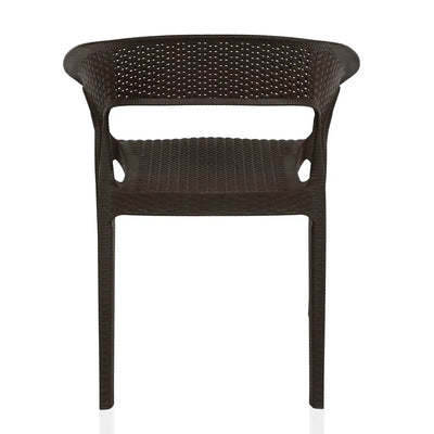 Nilkamal Club Plastic Arm Chair (Season Rust Brown) – Back View