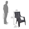 Nilkamal Sunday Plastic Arm Chair (Weather Brown) - Size In Centimeter