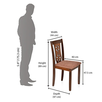 Nilkamal Sutlej Dining Chair Set of 2 (Antique Cherry)