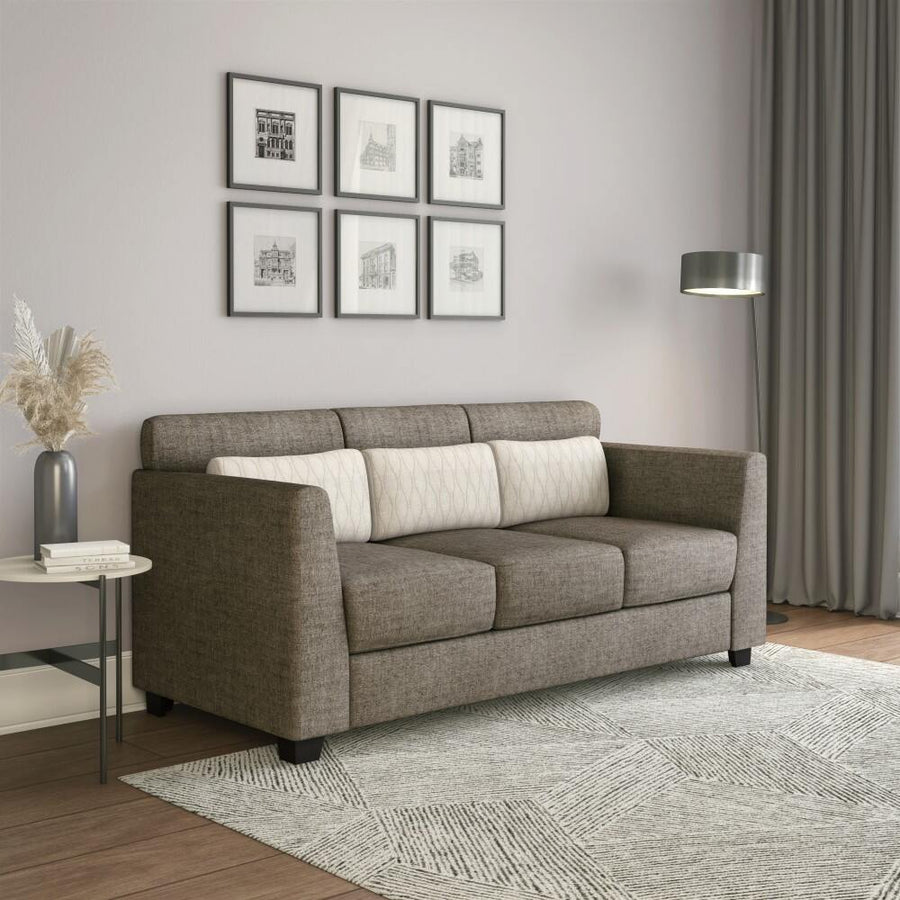 Nilkamal Svelte Plus 3 Seater Sofa with Cushion (Dark Brown)