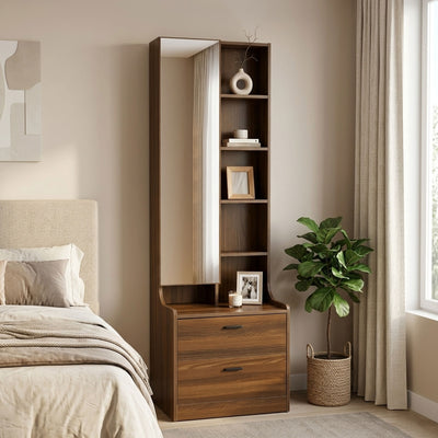 Nilkamal Serra Dresser with Mirror (Walnut)