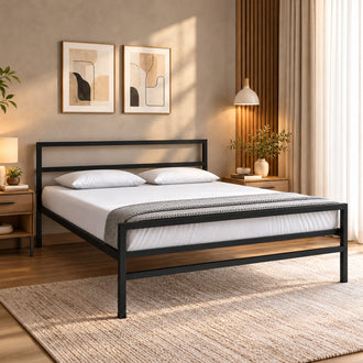 Nilkamal Striker Metal Queen Bed (Black)